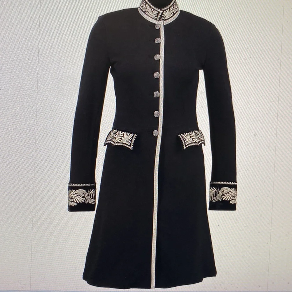 Denim & Supply Ralph Lauren Black Coat with White Trim - Picture 12 of 13